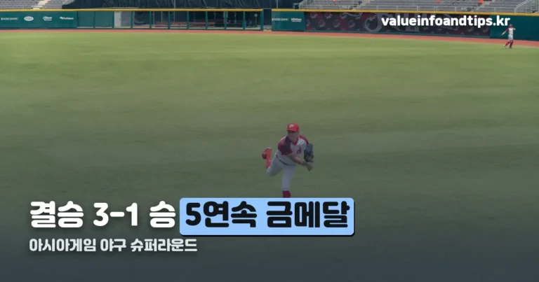 아시아게임 야구 슈퍼라운드 정리 썸네일